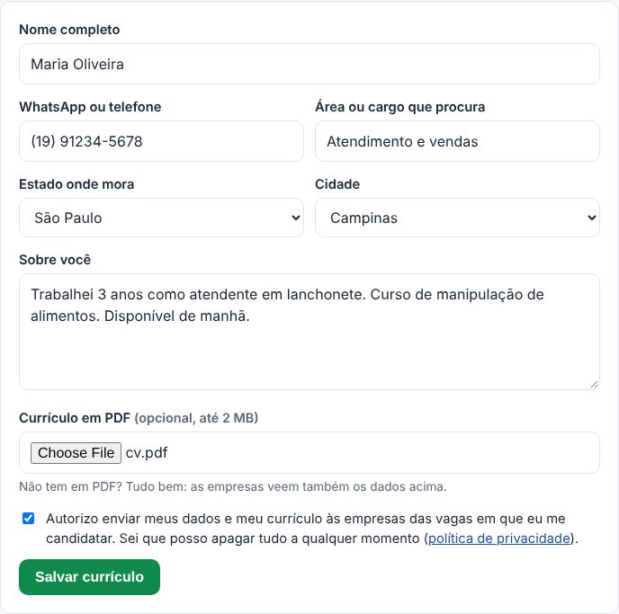 Formulário Meu currículo